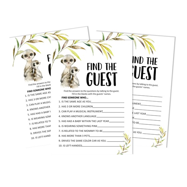 Inkdotpot Meerkat Baby Gender Neutral 50 Find The Guest Baby