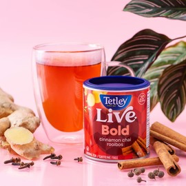Tetley Live Bold Rooibos Chai Tea - 20 Tea Bags, 32 Grams, Naturally Caffeine Free