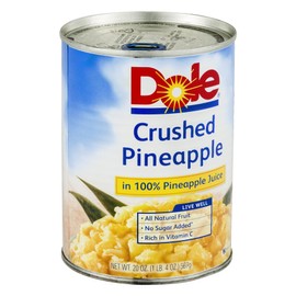 Dole, Pineapple, Crushed in 100% Pineapple Juice, No Sugar Addaed, 20 Ounce Can (Pack of 4)