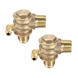uxcell Air Compressor Check Valve, G1/2 x 19mm x M10 Male Thread (21mmx19mmx10mm), 3 Way Pneumatic Accessory, Brass 2pcs
