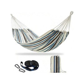 Brazilian Double Hammock With Tree Straps,Extra Large 240x160cm,2 Persons Hammock For Backyard Patio Outdoor And Indoor,450lbs Weight Capacity,Soft Woven Cotton Fabric - Colour: White