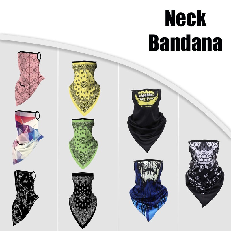 Trimming Shop Multifunctional Bandana Headwear Scarf with Ear Straps Face