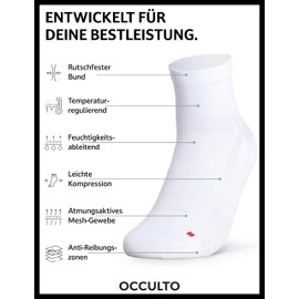 Occulto Men's & Women's Short Road Cycling Socks Pack of 2 (Model: Thomas) Quarter Cycling Socks, black white