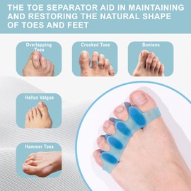 2 Pack Silicone Toe Separators, Toe Straightener for Bunion Correction