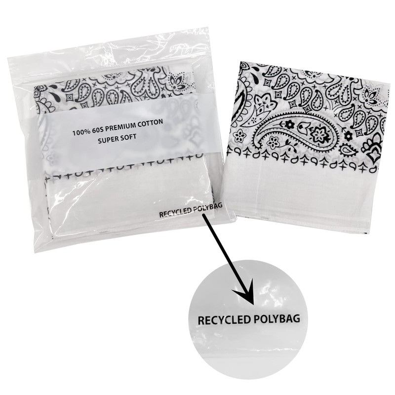 HankieWorld Single Pack Bandanas 60s Premium Cotton Soft Thin Handfeel