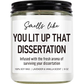 Younift Funny Grad Candle, PHD Graduation Gifts, Doctorate White