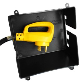 GR Innovations RV Extension Cord Cover | Plug Saver | Outdoor Electrical Cord Cover | Elevates & Shields Outdoor Extension | 30 Amp Some 50 Amp | Made in USA