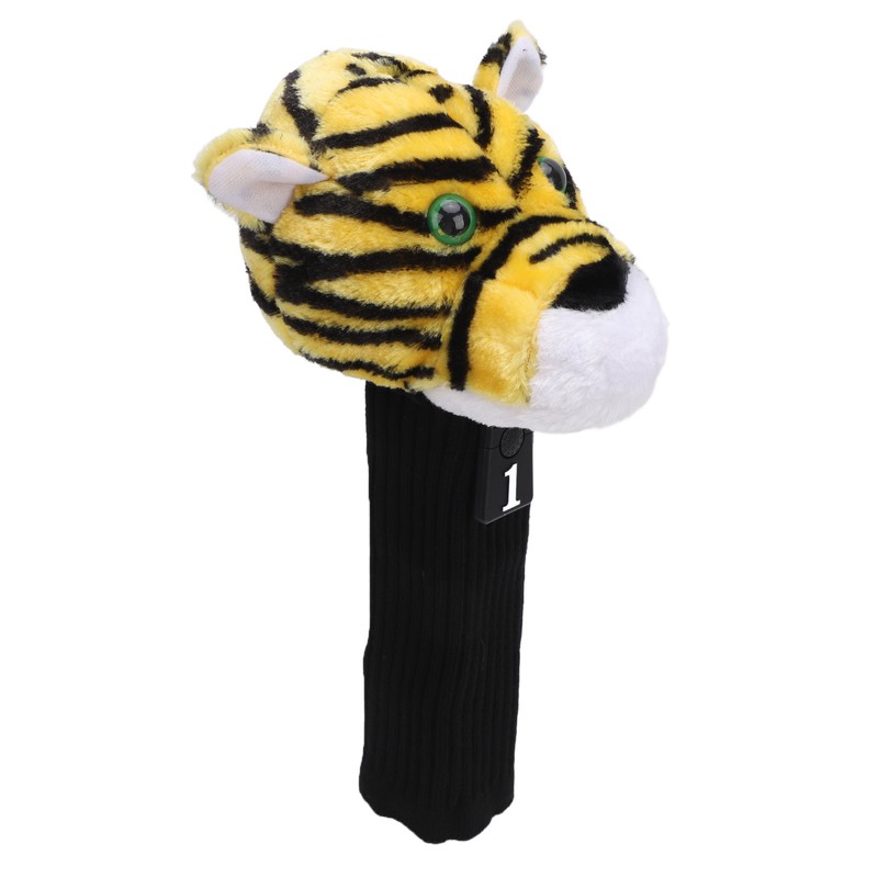 Golf Club Head Cover Plush Nylon Cute Tiger Head Protective