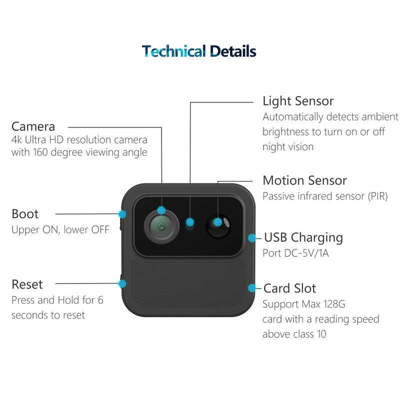 4K WIFI HD Small Camera Remote Control Motion Detection Night