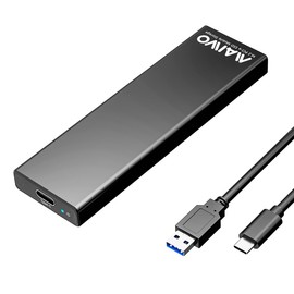 MAIWO M.2 SATA SSD Enclosure, USB3.2 Gen1 Type-C to SATA NGFF Based M.2 Solid State Drive Adapter Reader, Support B Key B+M Key, Aluminum (K1688S)