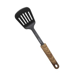 STONELINE Back to Nature Spatula 33 cm Nylon, Wood Look Handle, Spatula Slotted with Support, Heat Resistant, for Non-Stick Cookware, Kitchen Utensils Kitchen Utensils