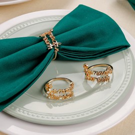 Getfitsoo Ramadan Napkin Rings Set of 12, Gold Mardi Gras Napkin Rings with Ramadan Kareem Letters, Metal Napkin Rings Holder for Eid Mubarak Party, Ramadan Festival Dinner Table Decoration(Gold)