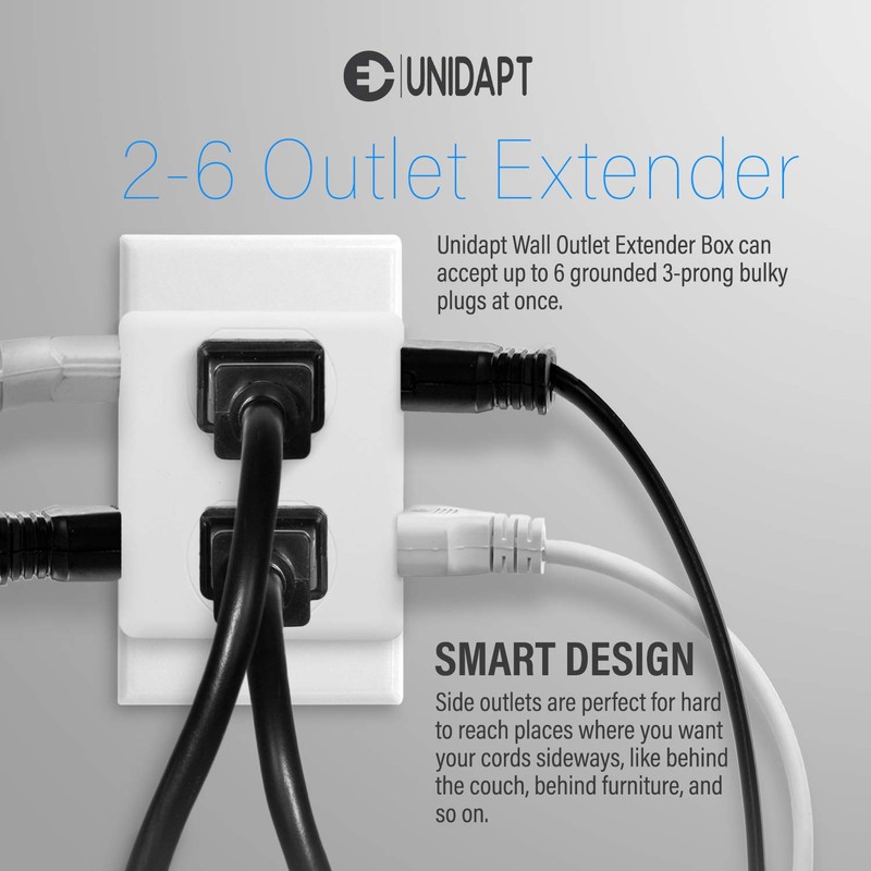 Multi Plug Outlet Splitter, Unidapt Multiple Outlets Extender Adapter with