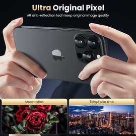 WSKEN for Phone 16 Pro/Phone 16 Pro Max Camera Lens Protector, [Military Grade Shatterproof] [Strong Adsorption] Metal Aluminum Alloy Tempered Glass Camera Screen Protector, Black Titanium