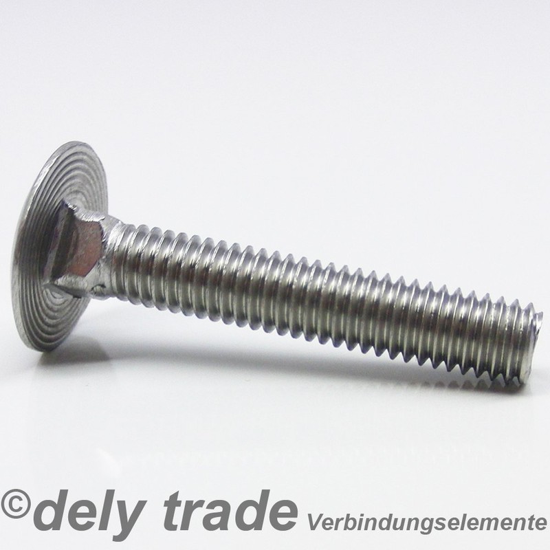 Carriage Bolts M12 x 80/80 DIN 603 Stainless Steel A2
