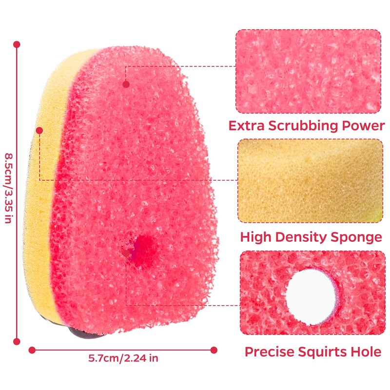 10 Pack Sponge Dishwand Brush Refills for Scotch-Brite Dishwand (Pink)