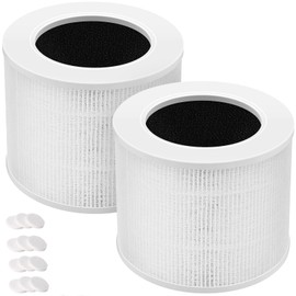 2 Pack Replacement Filter Compatible with LEVOIT Core Mini Air Purifier, 3-in-1 H13 True Hepa Air Filter, Core Mini-RF Filter with 12 Pack Aroma Pads