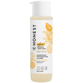 The Honest Company 2-in-1 Cleansing Shampoo Body Wash Gentle for Baby Naturally Derived, Tear-free, Hypoallergenic, Citrus Vanilla Refresh, 18 fl oz