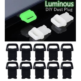 Sound Wave MONO (12 Pieces)) Wide Strap Hole Included, Compatible Lightning Port Cover, Female + Gap Cleaning Brush Set, Prevents Loss, Moderate Soft, Easy to Remove, Wide Strap Hole, 8 Pin Port