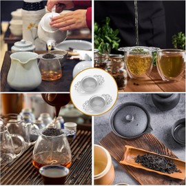 2 Pack Tea Strainers with Drip Bowls Stainless Steel Mesh Tea Infusers Loose Leaf Tea Filter with Handles Tea Steeper for Tea Juice Coffee Drinks (Silver, One Size)