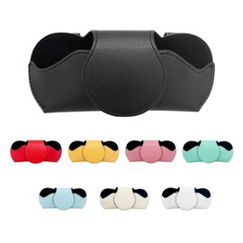 SHMZK Sunglasses Holder for Car Visor, Leather Magnetic Visor Glasses Protective Storage Case, Universal Vehicle Sun Visor Eyeglasses Holder Clip Organizer Box, Car Accessories (Black)