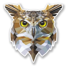 2 x 10cm Abstract Owl Vinyl Sticker Decal Laptop Car Helmet Fun Bird #6674 (10cm x 10cm)