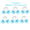 12 Pcs Blue Bow Knot Shower Curtain Hooks Decorative Stainless