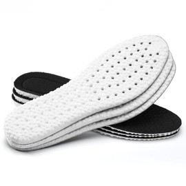 XINIFOOT 3 Pairs Shock Absorption Flexible Replacement Insoles - E-TPU Elastic Inserts - Relieve Foot Pain - Maximum Cushion Comfortable Insoles for (Men Black)