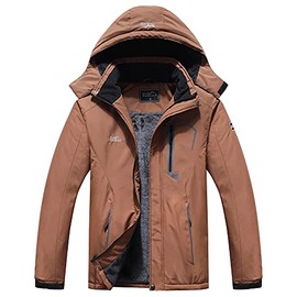 Pooluly Men's Ski Jacket Warm Winter Waterproof Windbreaker Hooded Raincoat Snowboarding Jackets