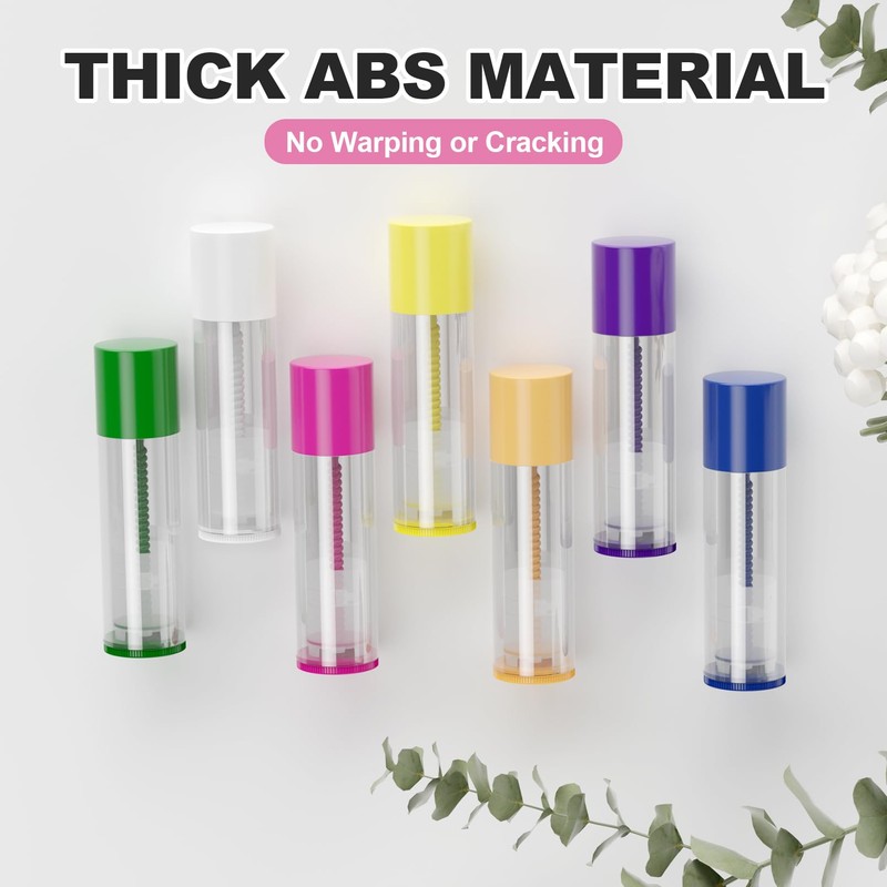Lip Balm Container Tubes, 5.5ml, Clear with Colorful Caps, 50-Pack