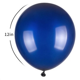 100pcs Navy Blue Balloons, Helium Quality 12 inch Dark Blue Latex Party Balloons for Birthday, Graduation, Christmas, Father's Day Party Decor (66ft Ribbons)