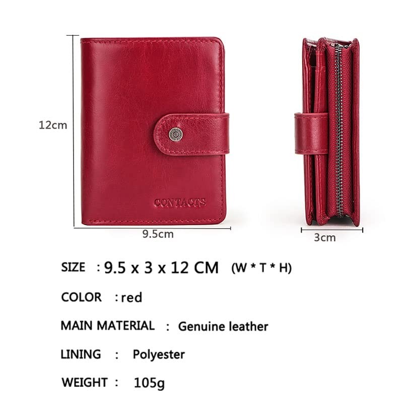 CONTACT'S-Women Leather Wallet RFID Blocking Small Bifold Coin Pocket Purse