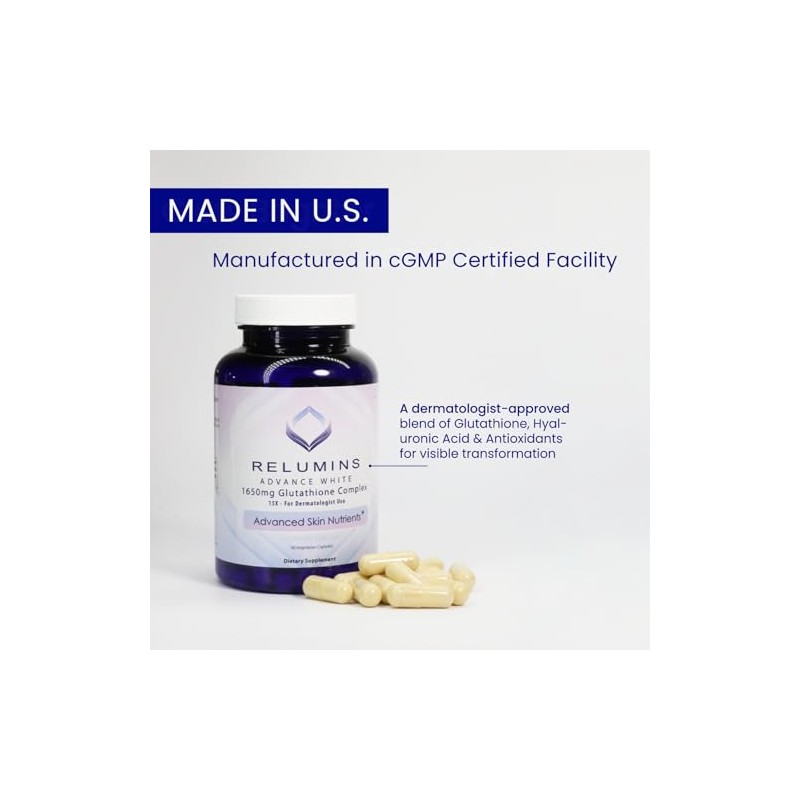 Relumins Complejo de L-Glutatin 1650 mg - Apoyo antioxidante con