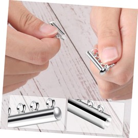 Hohopeti 8pcs Pearl Buckle Bracelet Necklace Clasp Slide Lock Clasp Connector Multi Strands Slide Tube Jewelry Making DIY Pearl Jewelry Accessory Layered Buckle