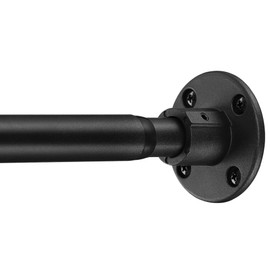 Hanging Closet Rod,29-78 Inches Space Saving Closet Rod Extender Hanging,Black Adjustable Clothes Hanging Bar, Stainless Steel Closet Garment Organizer Rack ,Bathroom,Windows