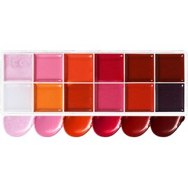 Paleta de Brillo Labial Kit 12 Colores, Larga Duración, Resistente Al Agua Maquillaje Labios Hidratante Larga Duración Para Mujeres Niñas Compacto Viaje Todo Día Brillo Mate Purpurina