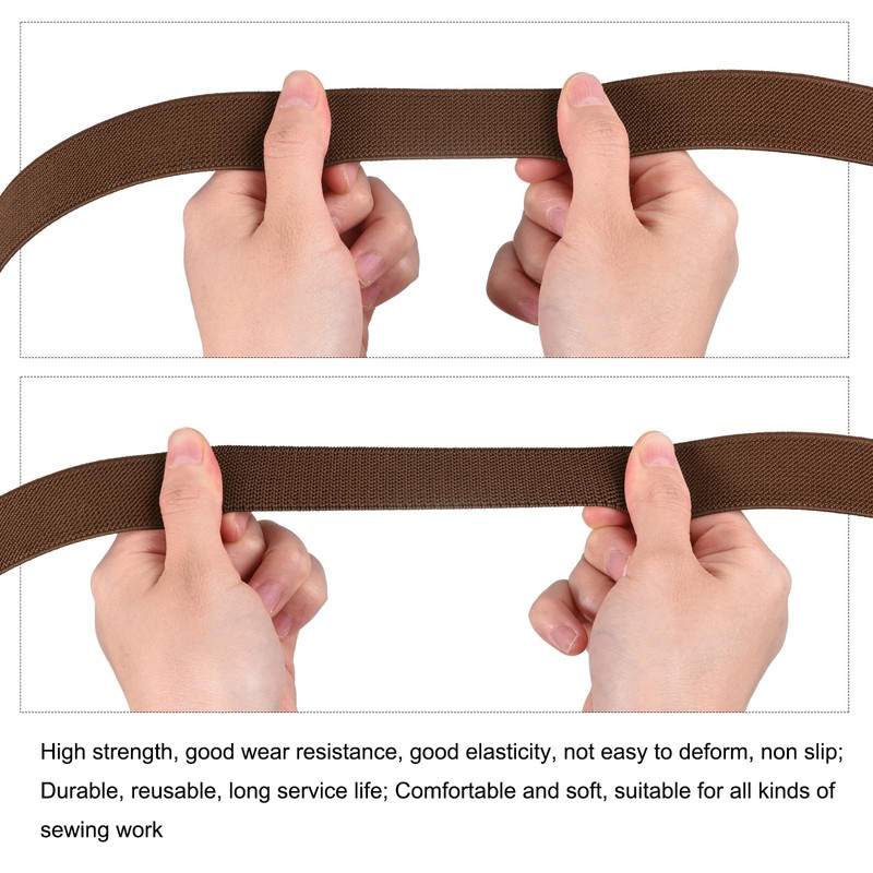sourcing map Twill Wide Elastic Band Double-Side 75mm(3 inch) Flat