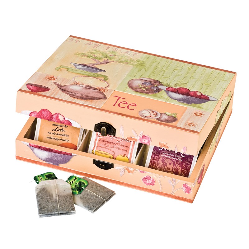 Tea Box with 9 Compartments, Tea Box, Wooden Box for
