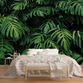 MFWFM Tropical Monstera Wallpaper Banana Leaf Wall Mural Wallpaper for Living Room Bedroom TV Background Wall Covering(Not Peel n' Stick)