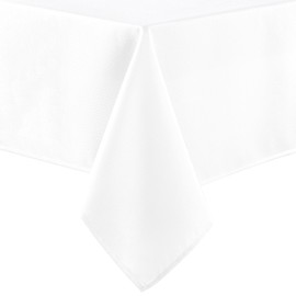 Hiasan White Table Cloths Rectangular Waterproof W54 x L108 Inches, Dining Table Cover Protector Rectangle Tablecloth Nappe de Table Rectangulaire for Kitchen/Wedding/Parties