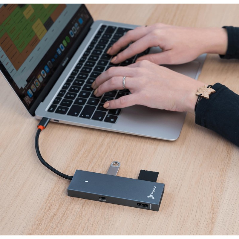 Reagle 7-in-1 USB-C Hub with 100W Power Delivery, 4K HDMI