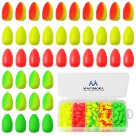 MAFIMOEA 80/60/45 PCS Bullet Fishing Foam Floats Snell Float Surf Pompano Rigs Float for Spinner Rig Making Fly Fishing Strike Indicators for Trout Catfish Walleye