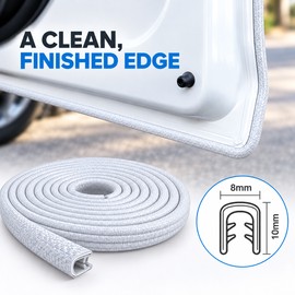 Car Door Edge Guard for Scratch Protection – 16.4 ft/ 5M U-Shaped Rubber Trim for Everyday Parking and Vehicle Protection, White 
