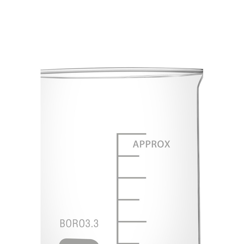 Rocwing 25+50+100+250+500ml Boro 3.3 Glass Graduated Measuring Beaker for Lab