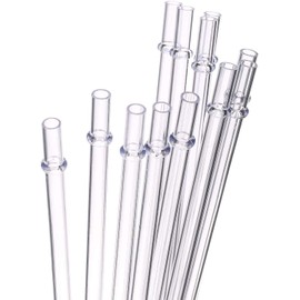 DAKOUFISH 11" Long Clear Reusable Tritan Plastic Replacement Drinking Straws for 24 oz & 32 oz Mason Jar,Tumblers, Set of 6 with Cleaning Brush