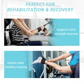 Adjustable Weightlifting Wrist & Ankle Straps with Triangle Ring for Deadlifts, Tricep Pull-Downs, Pilates, Cable Machines & Rehab – Padded Straps for Gym, Physical Therapy, and Recovery