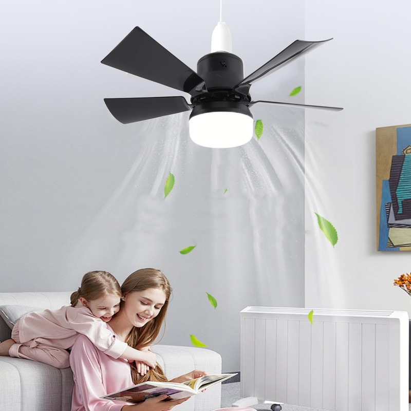 Ceiling Fan Light with Remote Control, 3 Speeds, Dimmable Light