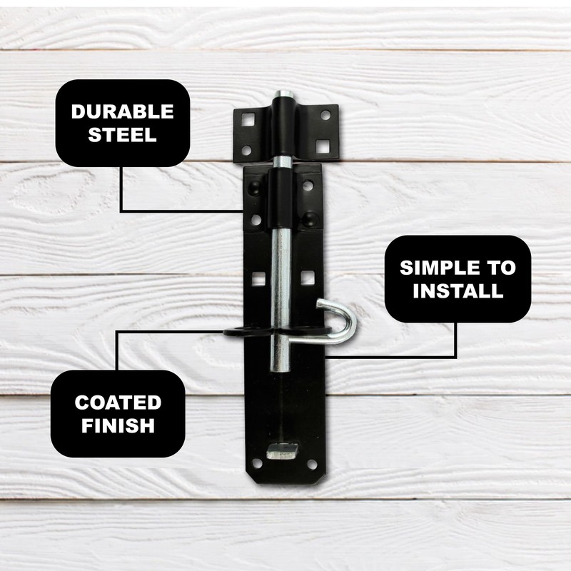Primes DIY Brenton Strong Sliding Lockable Padbolt(8") Ideal for use