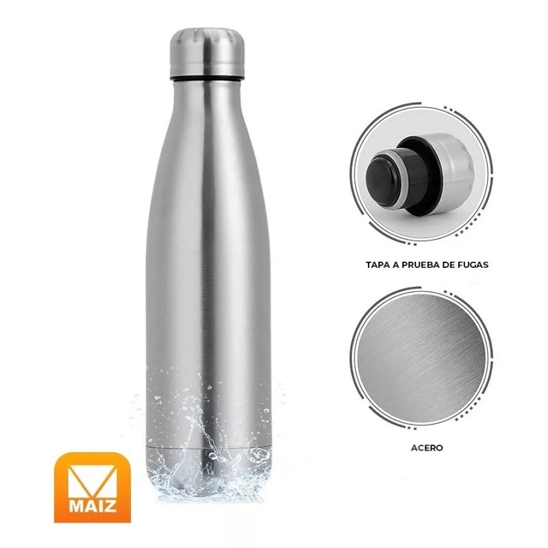 Maíz Termo Botella Acero Inoxidable Portatil Antiderrame 500ml