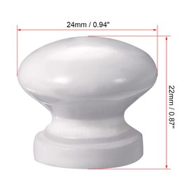 uxcell Round Wood Knobs,10Pcs 24mm Dia Cabinet Furniture Kitchen Pulls Handles for Drawer Cupboard, White